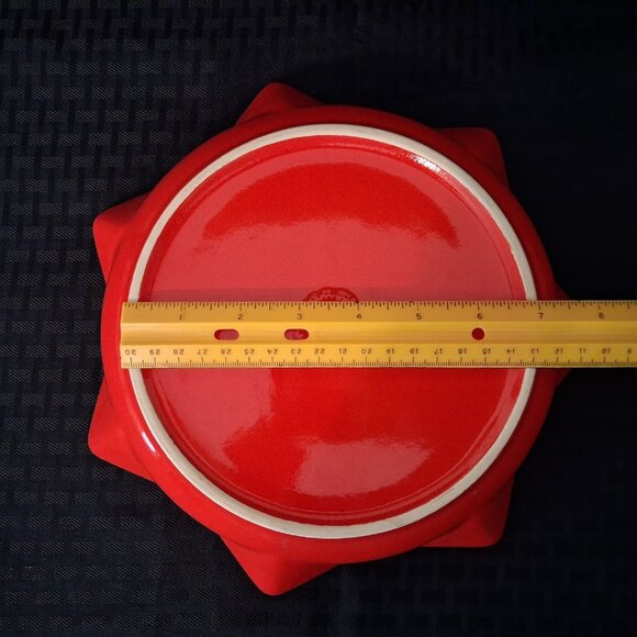 Waechtersbach Germany 10" Star Serving Red Bowl w/ New Cheese Spreaders - Picture 10 of 12
